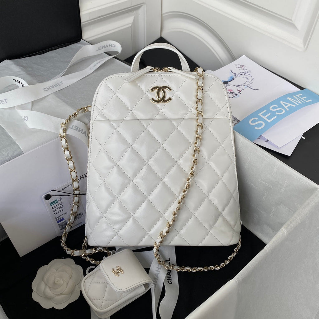 CHL - Rucksack Backpack White Bag For Women 21LO/8in