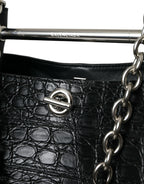 Blnciaga Elegant  Crocodile Leather Maxi Bucket Women's Bag