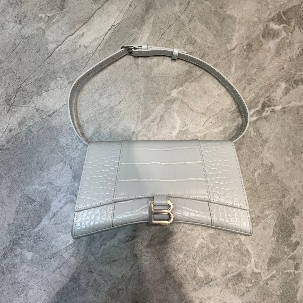 BLN-Ciaga Hourglass Handbag In White, For Women,  Bags 9.8in/25LO