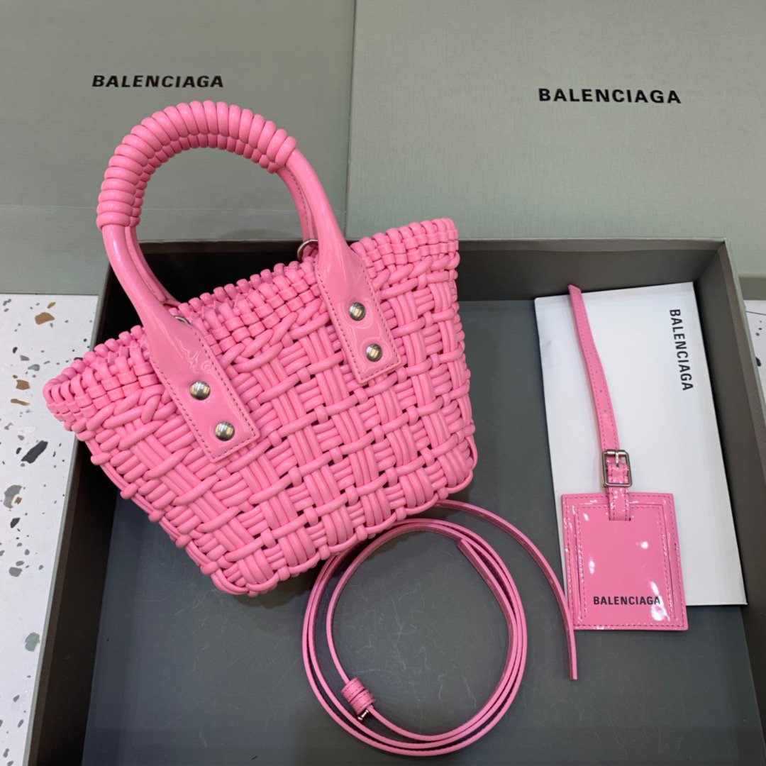 BLN-Ciaga Bistro XS Basket With Strap In Pink, For Women,  Bags 16.1in/41LO 6713422IE3Y5812