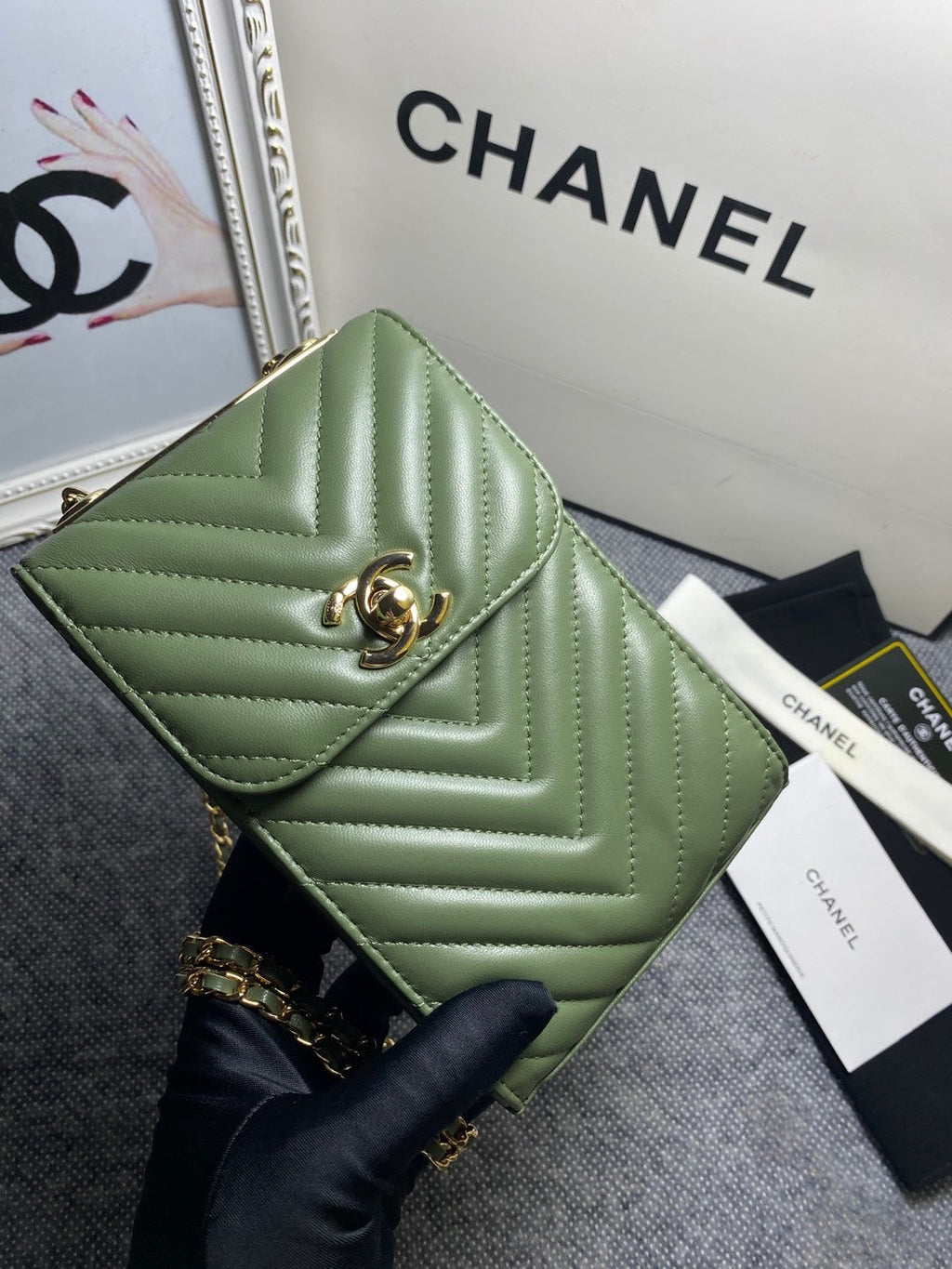 CHL -  Chevron Trendy CHL -  Phone Olive Bag For Women 18LO/7in