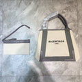 BLN-Ciaga Navy Small Cabas Tote Bag In Gray, For Women,  Bags 18.5in/47LO
