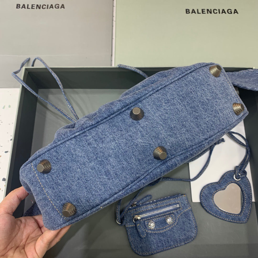 BLN-Ciaga Le Cagole XS Shoulder Bag In Blue Washed, For Women,  Bags 13in/33LO