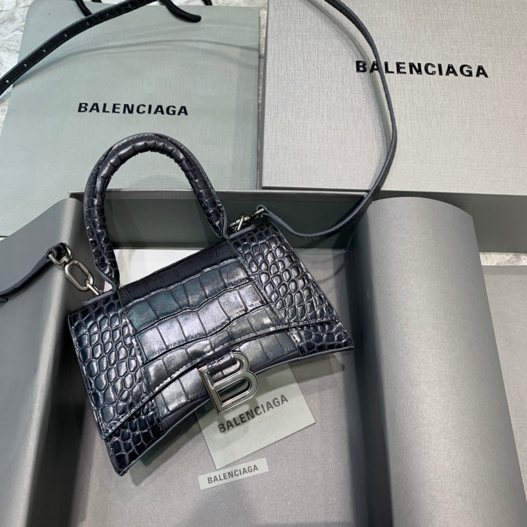BLN-Ciaga Hourglass XS Handbag In Dark Grey, For Women,  Bags 7.4in/19LO 5935461LR6Y1309