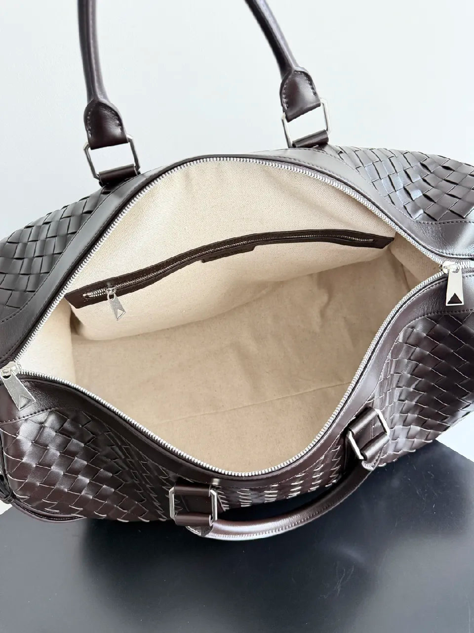 BV 25s  Bottega Veneta Duffel Bag Deep Brown Intrecciato leather