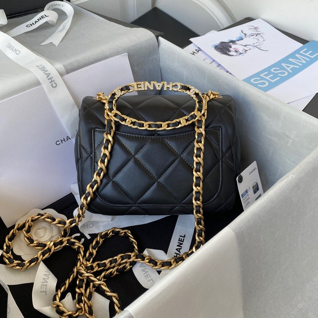 CHL - Small Flap Bag Gold Hardware Black For Women Handbags, Shoulder Bags 7.9in/20LO AS3450