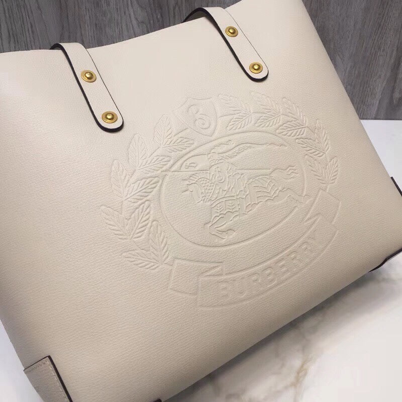 B-Berry - BB  Small Embossed Crest Tote White For Women, Bags 13.8in/35LO