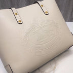 B-Berry - BB  Small Embossed Crest Tote White For Women, Bags 13.8in/35LO