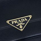 Prada Embleme Shoulder Bag Black Saffiano Leather