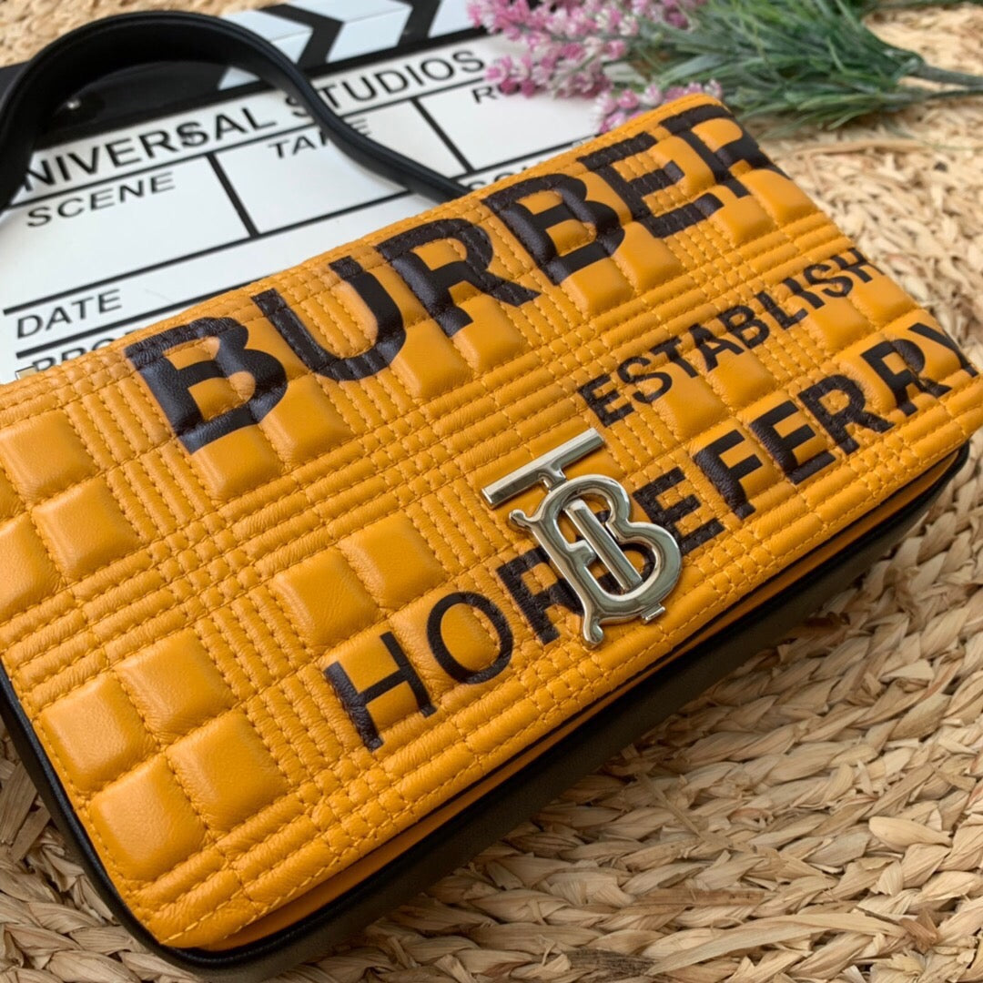 B-Berry - BB  Horseferry Print Quilted Small Lola Bag Monogram Orange For Women, Bags 9in/23LO