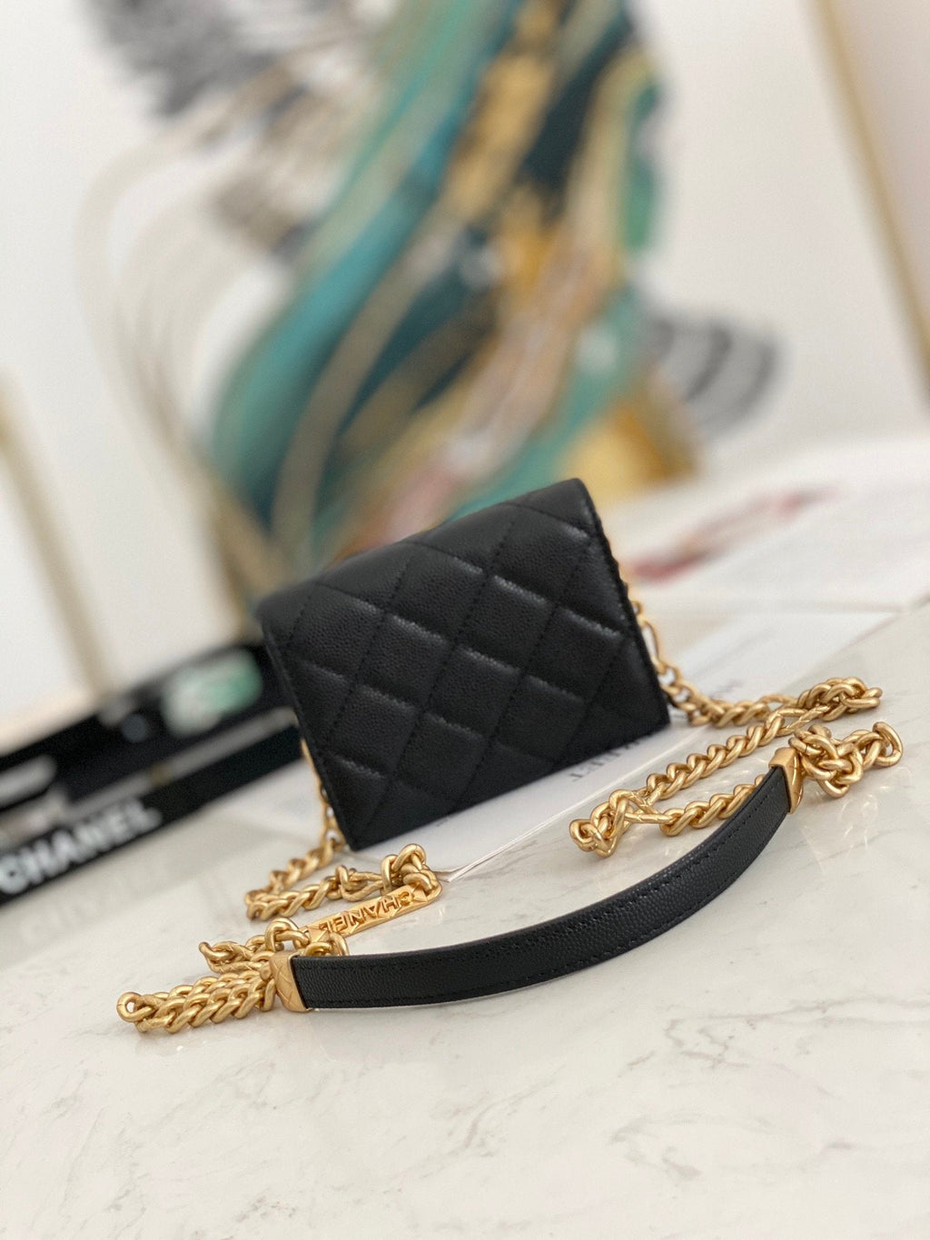 CHL - Mini Flap Bag Gold Toned Hardware Black For Women 4.7in/12LO