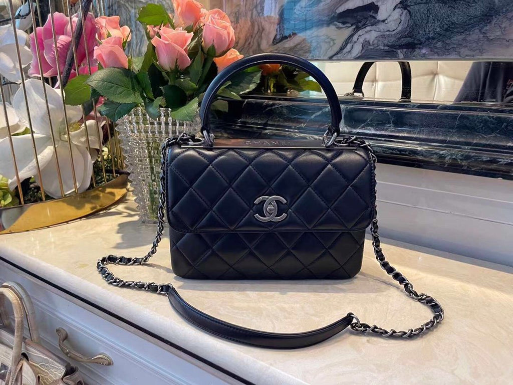 CHL -  Classic Flap Bag Medal Hardware Black For Women 9.8in/25LO