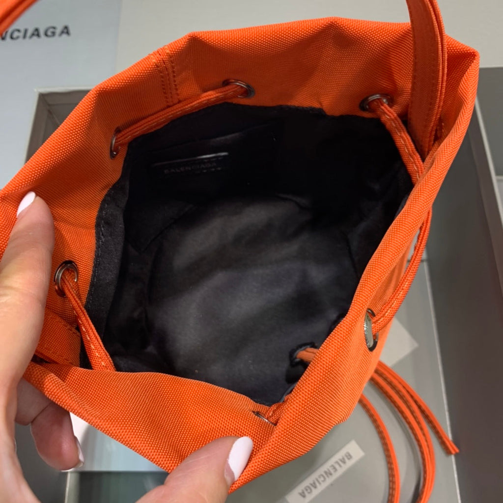 BLN-Ciaga Le Cagole Medium Bucket Bag In Orange, For Women,  Bags 11.8in/30LO