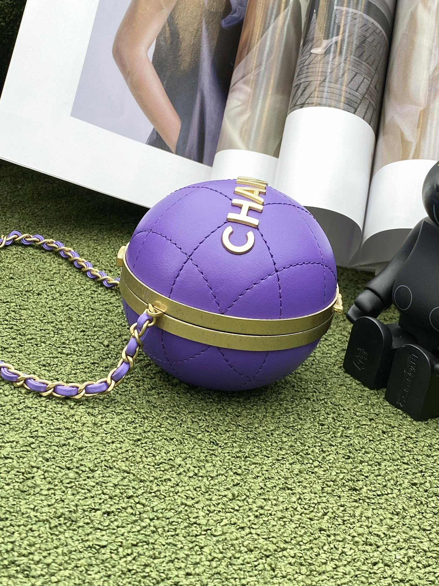 CHL -  Ball Bag Purple and Gold Chain Bag For Women 23.5LO/9.25in