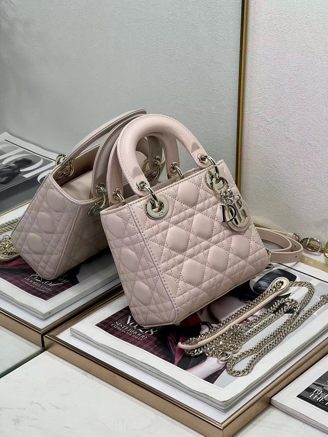 CD Sac Lady Dior Power Pink Lamskin