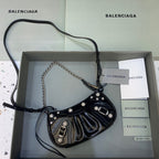 BLN-Ciaga Le Cagole Mini Bag With Chain Black, For Women,  Bags 8.2in/21LO 69581423EJY1000