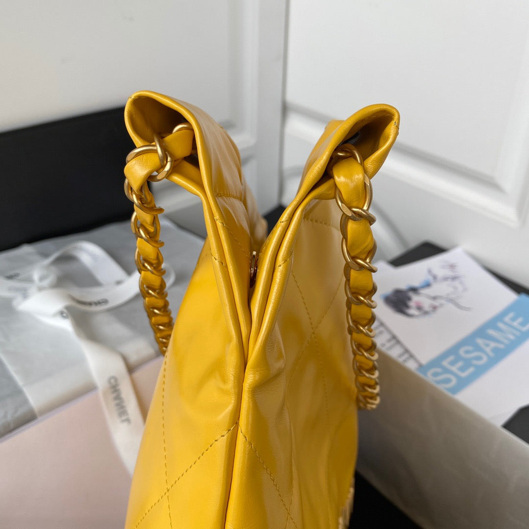 CHL -  22 Handbag Gold Hardware Shiny Yellow For Women Handbags, Shoulder Bags 16.5in/38LO AS3261