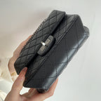 CHL - Mini 2.55 Handbag Black For Women SilLusso Official - Toned Hardware 7.8in/20LO AS0874 Y04634 94305