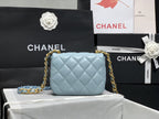 CHL - Mini Flap Bag Gold-Tone Metal Blue Bag For Women 13LO/5in