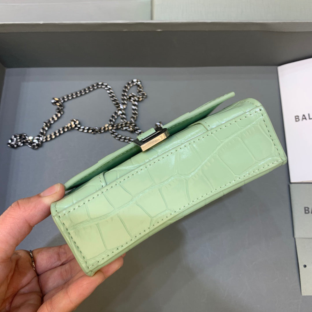 BLN-Ciaga Hourglass Mini Handbag With Chain In Light Green, For Women,  Bags 4.7in/12LO