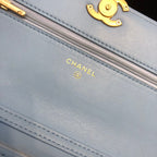 CHL - Original Small Classic Flap Bag Gold Hardware Blue For Women Handbags, Shoulder Bags 7.5in/19LO AP33814
