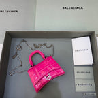 BLN-Ciaga Hourglass Mini Handbag With Chain In Dark Pink, For Women,  Bags 4.7in/12LO