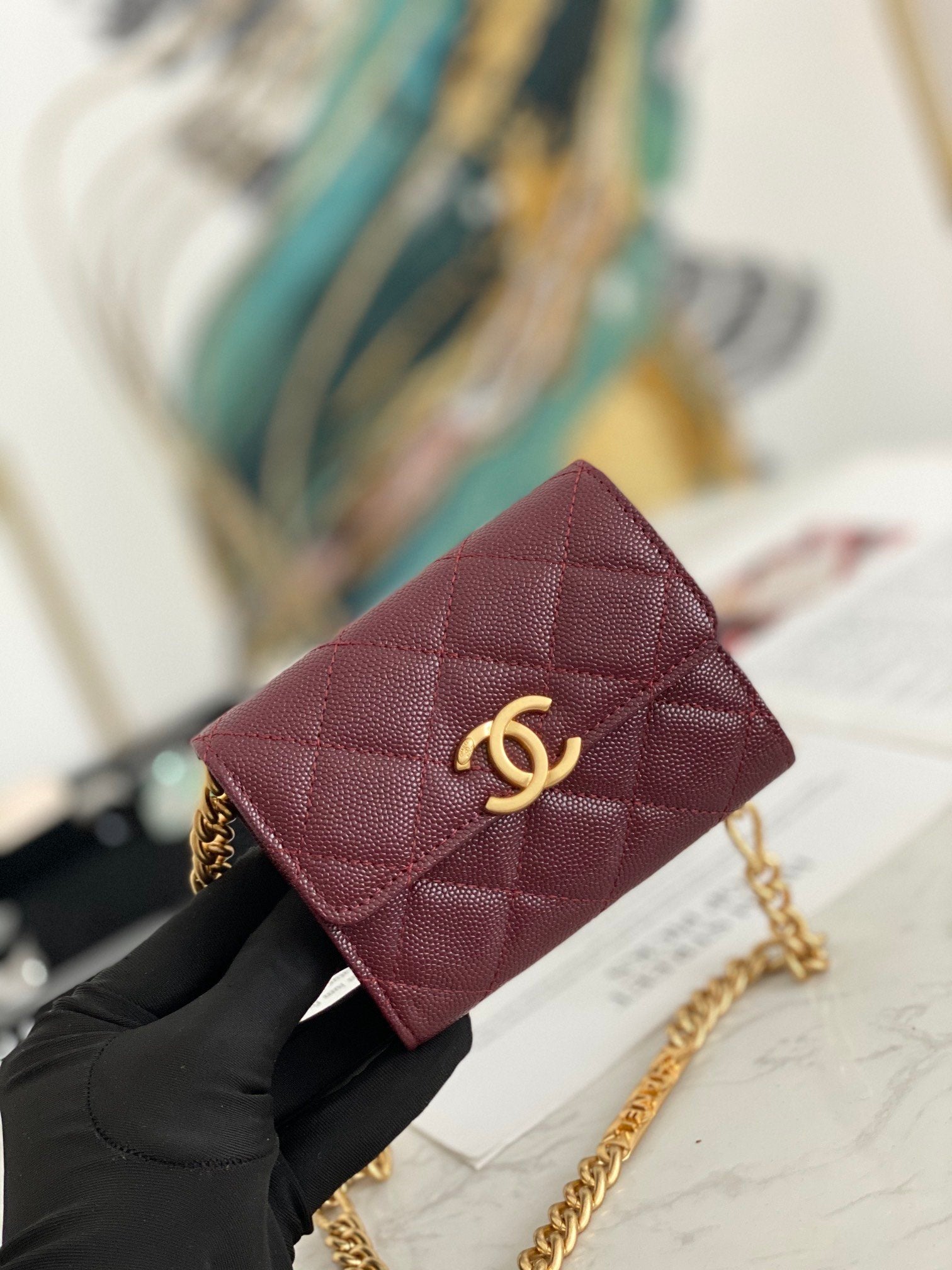 CHL - Mini Flap Bag Gold Toned Hardware Red For Women 4.7in/12LO