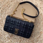 BB Quilted Medium Lola Bag Monogram Black For Women, Bags 11in/28LO 80217011