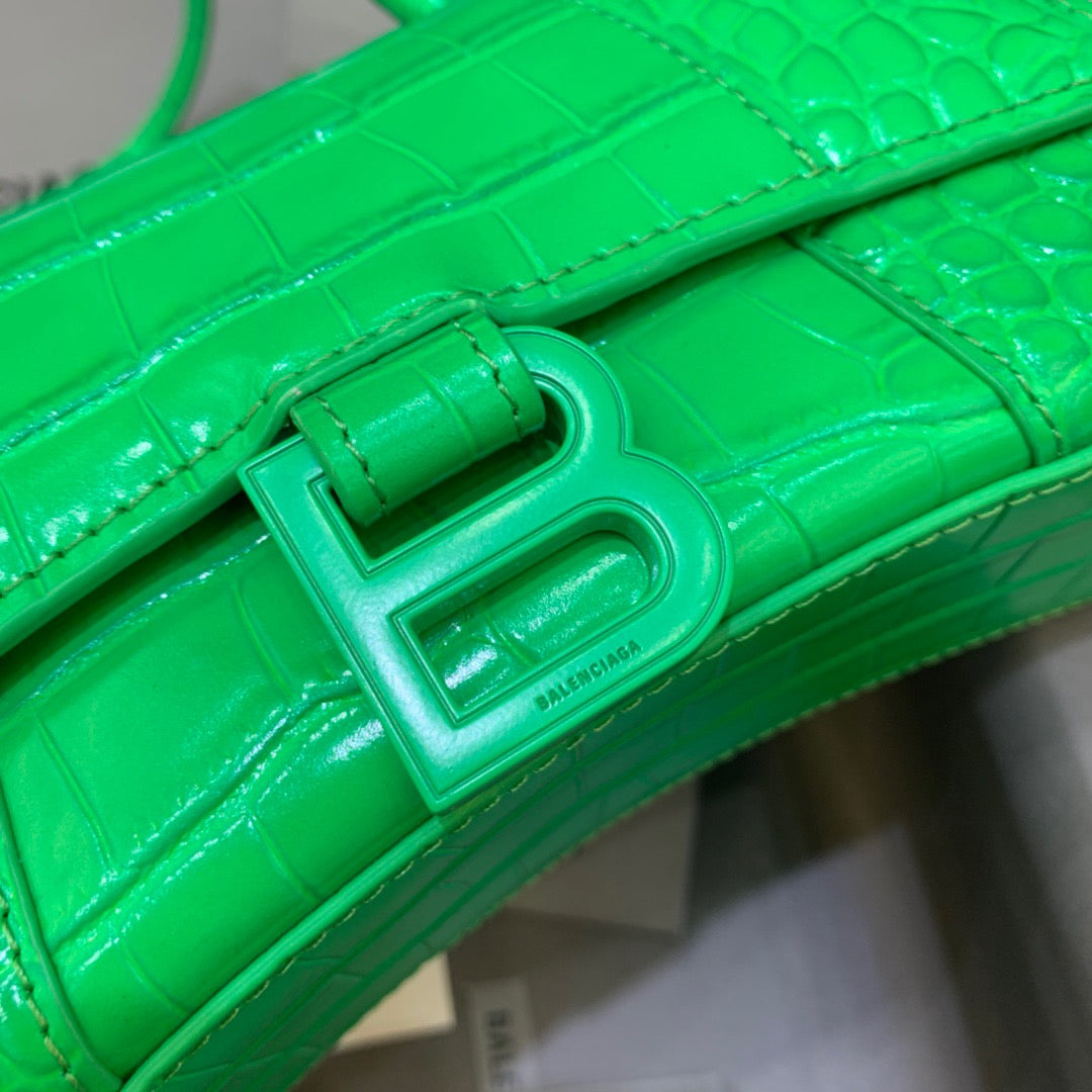 BLN-Ciaga Hourglass XS Handbag In Bright Green, For Women,  Bags 7.4in/19LO 5928331U6AK3809