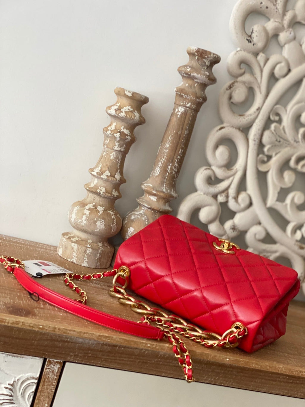 CHL - Large Flap Red Bag For Women 23LO/9in