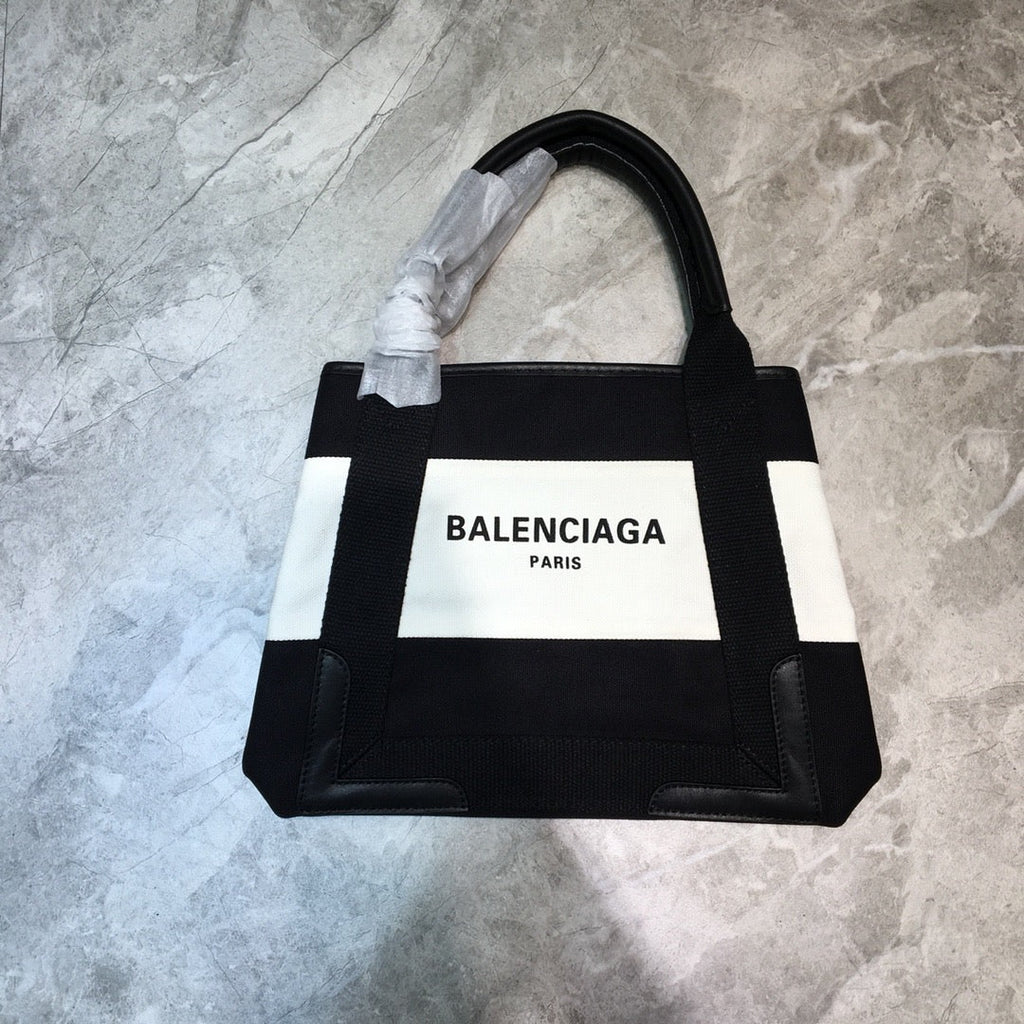 BLN-Ciaga Navy XS Tote Bag In Black And White, For Women,  Bags 12.6in/32LO