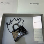 BLN-Ciaga Hourglass Mini Handbag With Chain In Black, For Women,  Bags 4.7in/12LO