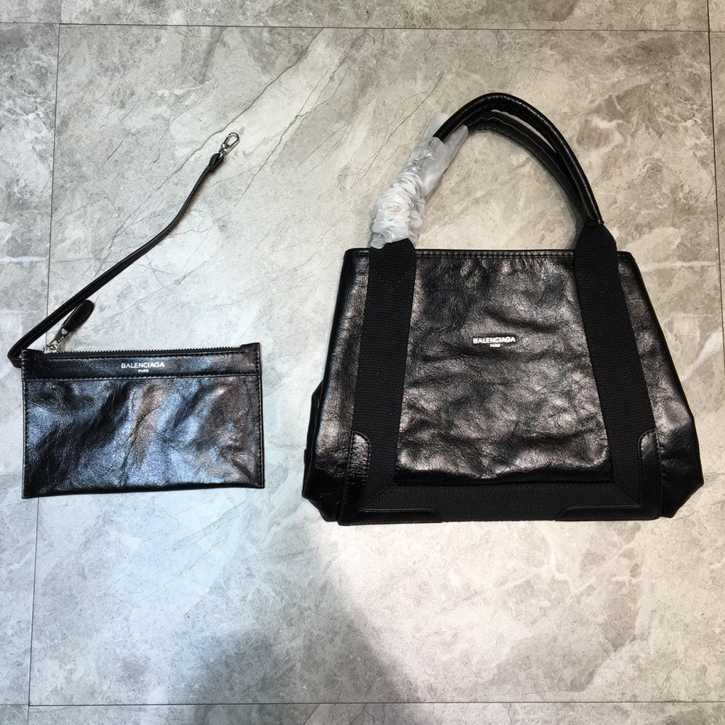 BLN-Ciaga Navy Small Cabas Tote Bag In Black, For Women,  Bags 18.5in/47LO