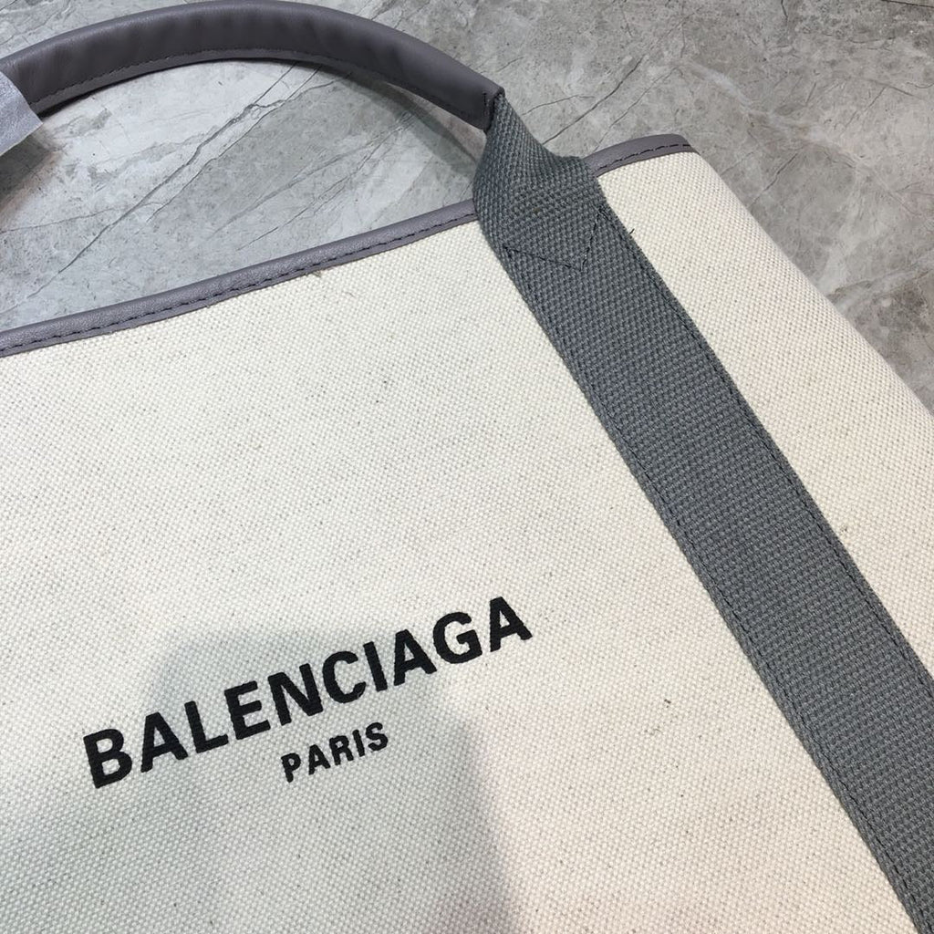 BLN-Ciaga Navy Medium Cabas Tote Bag In Gray, For Women,  Bags 14.1in/36LO