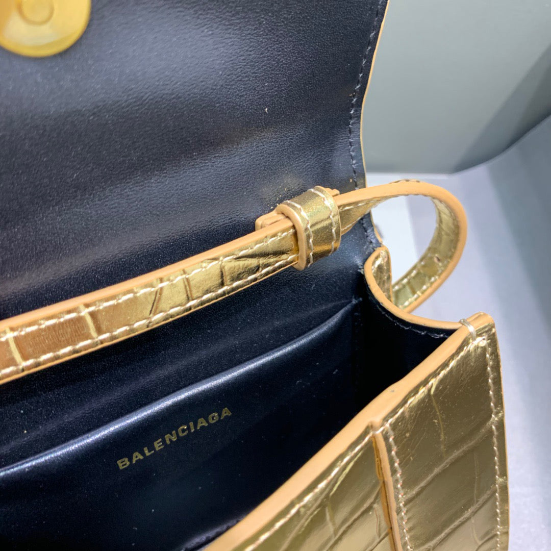 BLN-Ciaga Hourglass Mini Handbag In Gold, For Women,  Bags 4.7in/12LO