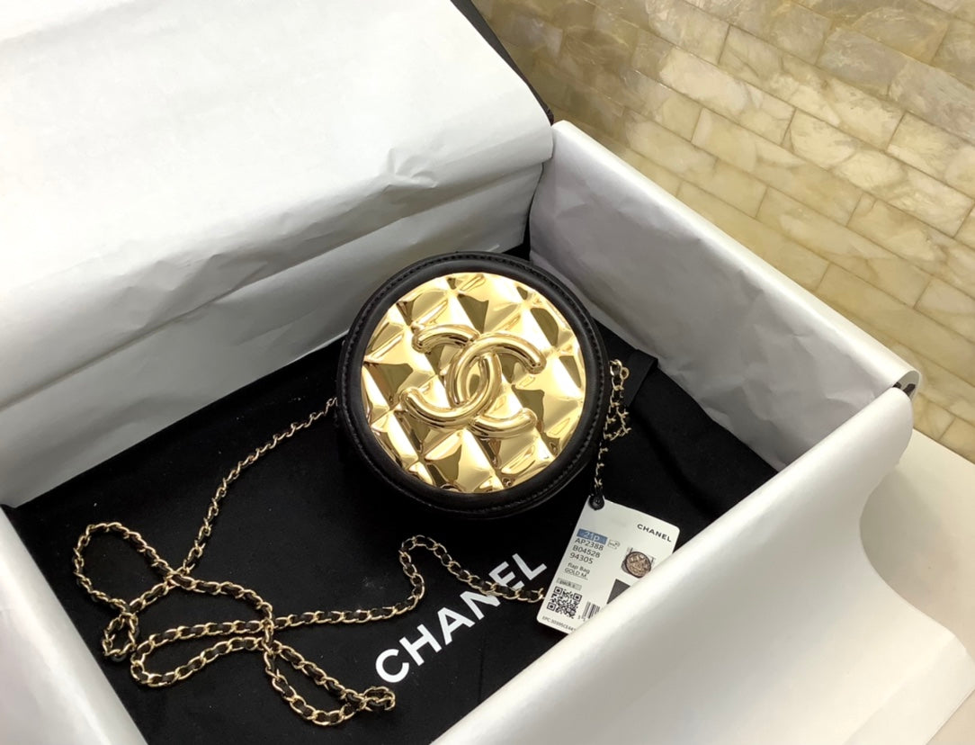 CHL - Round Sling Bag Gold Toned For Women 4.7in/12LO