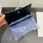 BLN-Ciaga Downtown Small Shoulder Bag With Chain Blue Washed, For Women,  Bags 11.8in/30LO