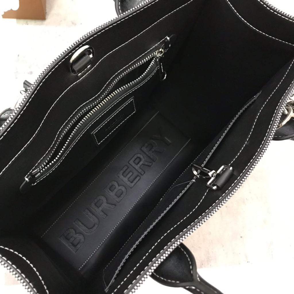 B-Berry - BB  Horseferry Print Cotton Canvas Tote Black/Grey For Women, Women’s Bags, Shoulder And Crossbody Bags 14in/ 35.5LO BUR 80508141
