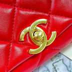CHL -  Flap Bag Gold Hardware Red For Women Handbags, Shoulder Bags 7.9in/20LO AS3366