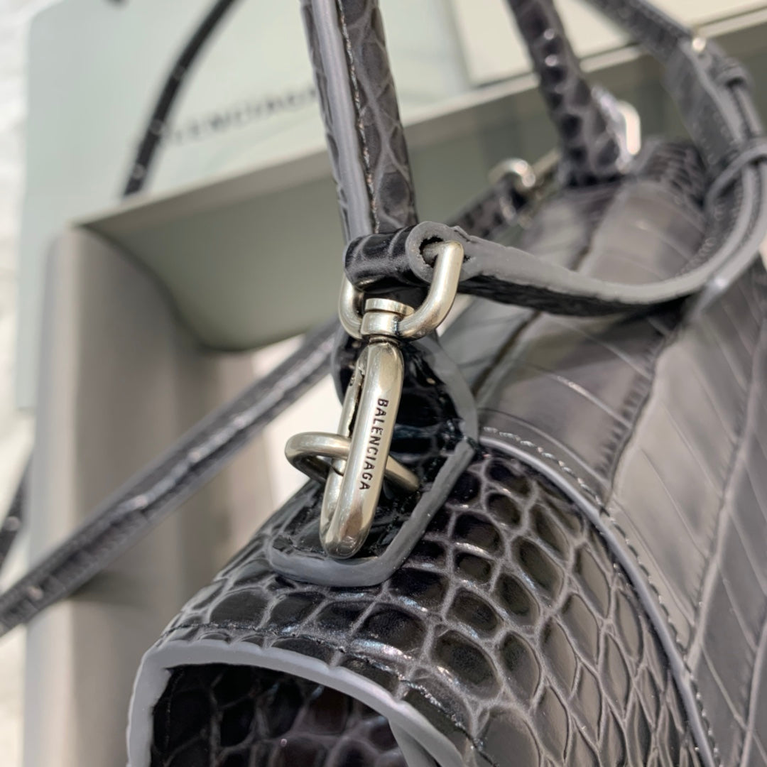 BLN-Ciaga Hourglass Small Handbag In Dark Grey, For Women,  Bags 9in/23LO 5935461LR6Y1309