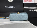 CHL - Small Flap Bag Gold-Tone Metal Blue Bag For Women 16LO/6.2in