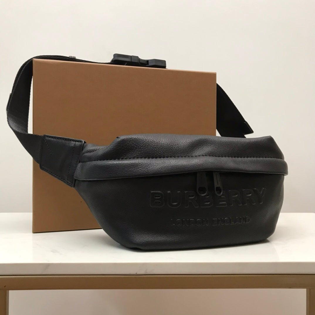 B-Berry - BB  Sonny Logo-Embossed Belt Bag Black For Men, Bags 12.2in/31LO
