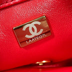 CHL -  Flap Bag Gold Hardware Red For Women Handbags, Shoulder Bags 7.9in/20LO AS3366