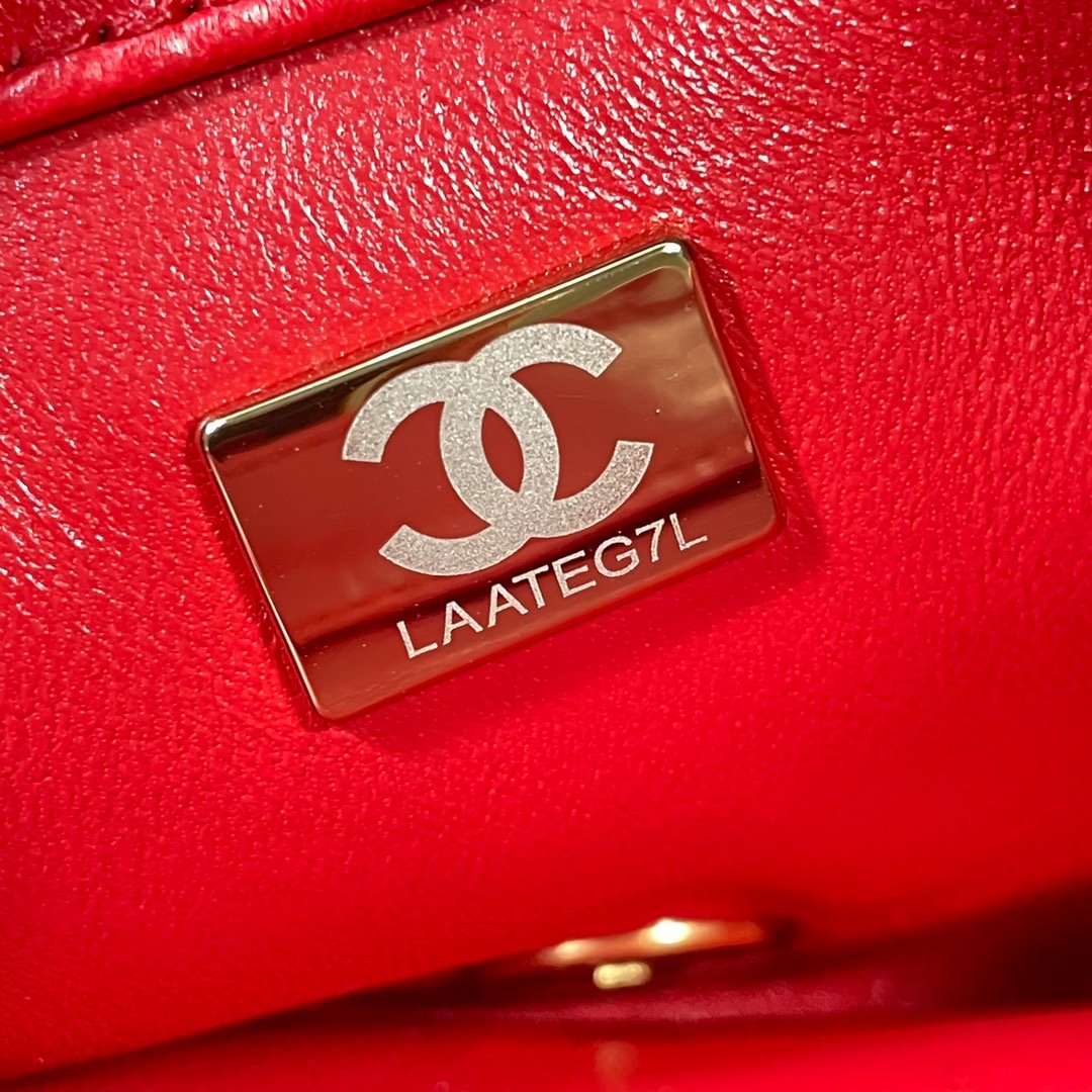 CHL -  Flap Bag Gold Hardware Red For Women Handbags, Shoulder Bags 7.9in/20LO AS3366