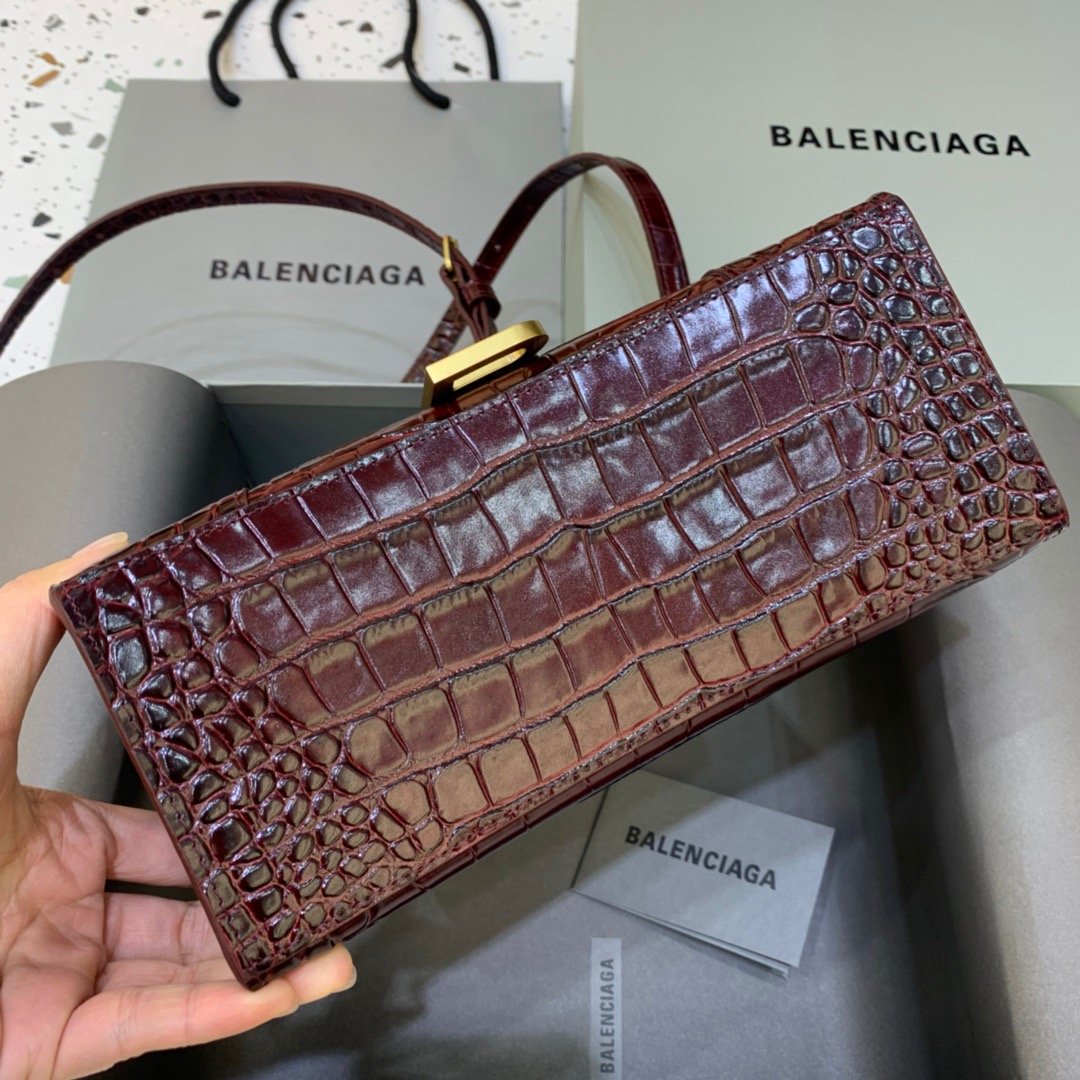 BLN-Ciaga Hourglass Small Handbag In Dark Red, For Women,  Bags 9in/23LO