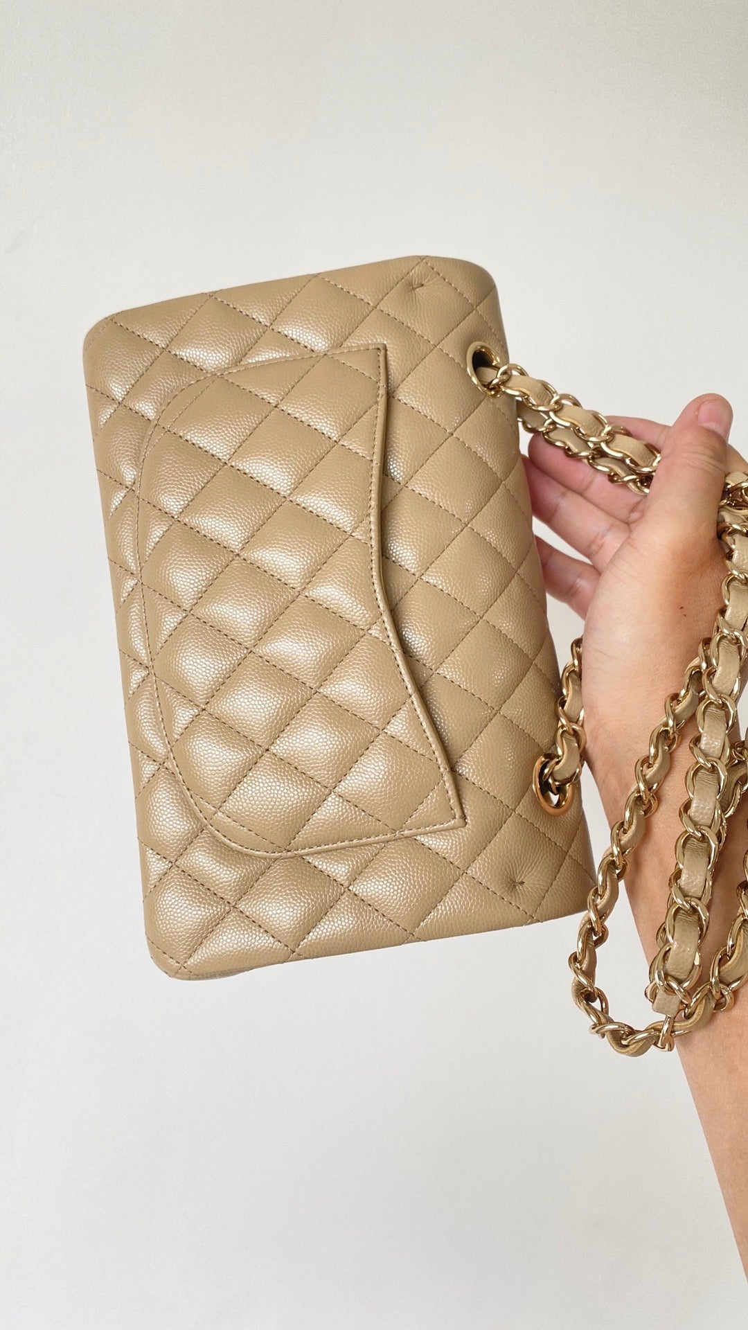 CHL - Small Classic Handbag Beige For Women Bags 9.1in/23LO