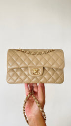 CHL - Small Classic Handbag Beige For Women Bags 9.1in/23LO