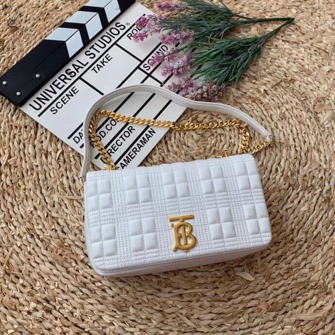 BB Quilted Medium Lola Bag Monogram White For Women, Bags 11in/28LO 80211061