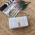 B-Berry - BB  Quilted Medium Lola Bag Monogram White For Women, Bags 11in/28LO 80211061