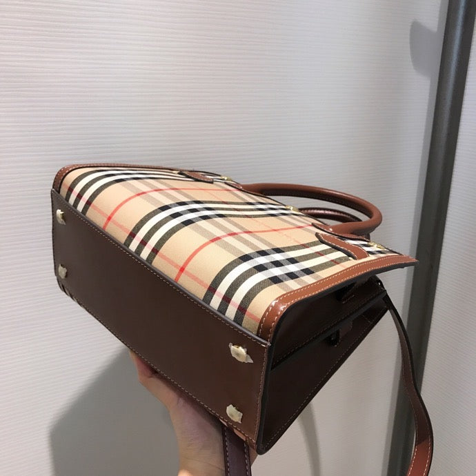 B-Berry - BB  Mini  Check Two-handle Title Bag Archive Beige For Women, Bags 10.2in/26LO 80252671